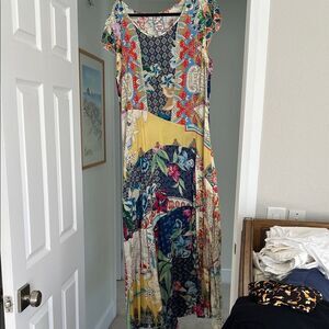 Johnny Was Multicolor Patchwork Maxi Dress